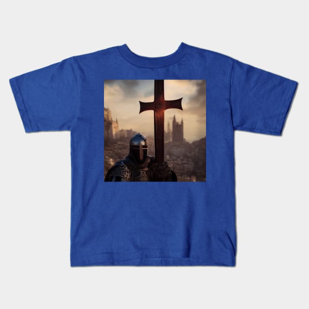 Knights Templar in The Holy Land Kids T-Shirt by Grassroots Green